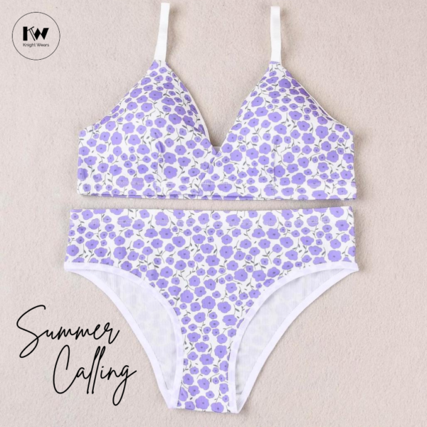 Cotton Bikini Padded Flower Print - Image 2